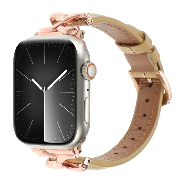 Dây đồng hồ da thật họa tiết chấm, khóa chữ X, dành cho Apple Watch 46mm / 49mm / 45mm / 44mm, dành cho Apple Watch 42mm / 41mm / 40mm / 38mm