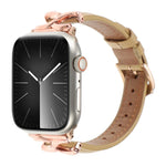 Dây đồng hồ da thật họa tiết chấm, khóa chữ X, dành cho Apple Watch 46mm / 49mm / 45mm / 44mm, dành cho Apple Watch 42mm / 41mm / 40mm / 38mm
