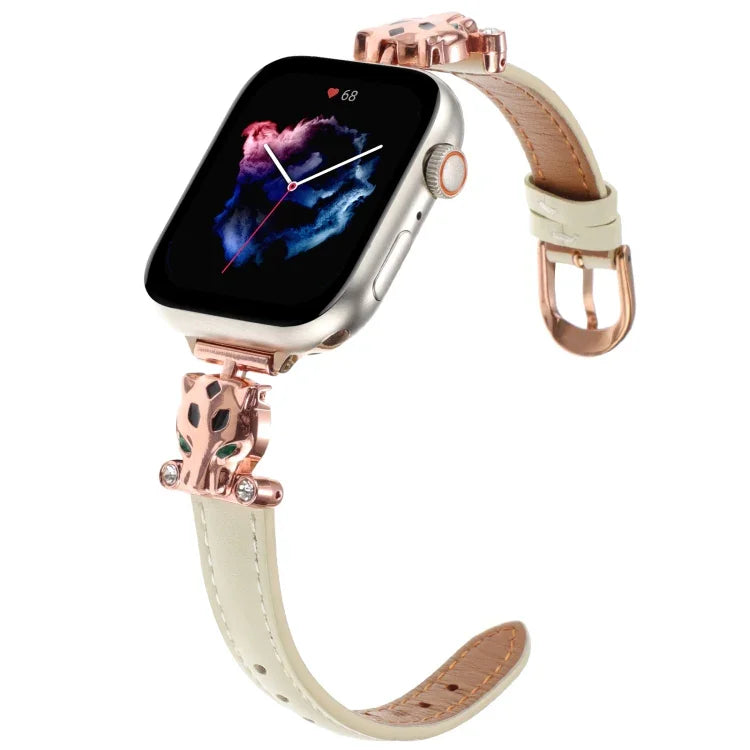 Dây đồng hồ da thật đầu báo đốm, dành cho Apple Watch 46mm / 49mm / 45mm / 44mm, dành cho Apple Watch 42mm / 41mm / 40mm / 38mm