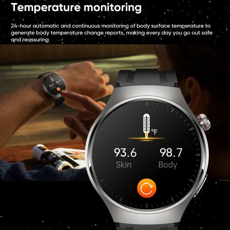 Đồng hồ gọi thông minh dây thép IP67 màn hình AMOLED 1.43 inch MT200, Hỗ trợ ECG