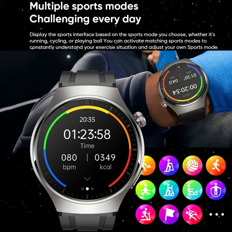 Đồng hồ gọi thông minh dây thép IP67 màn hình AMOLED 1.43 inch MT200, Hỗ trợ ECG