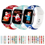 Dây đồng hồ silicone khóa ngược họa tiết Giáng Sinh, dành cho Apple Watch 46mm / 49mm / 45mm / 44mm, dành cho Apple Watch 42mm / 41mm / 40mm / 38mm