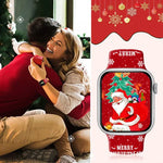 Dây đồng hồ silicone khóa ngược họa tiết Giáng Sinh, dành cho Apple Watch 46mm / 49mm / 45mm / 44mm, dành cho Apple Watch 42mm / 41mm / 40mm / 38mm