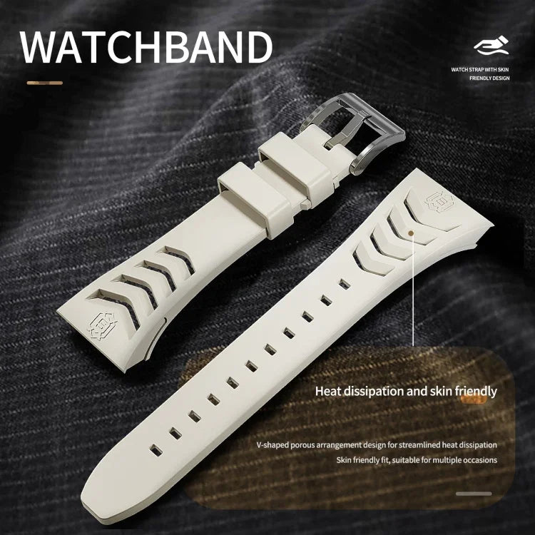Ốp kim loại RedPepper Armor tích hợp dây đồng hồ silicone, dành cho Apple Watch 44mm / 45mm