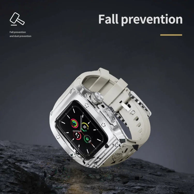 Ốp kim loại RedPepper Armor tích hợp dây đồng hồ silicone, dành cho Apple Watch 44mm / 45mm