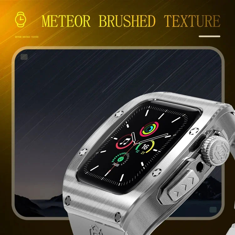 Ốp kim loại RedPepper Armor tích hợp dây đồng hồ silicone, dành cho Apple Watch 44mm / 45mm