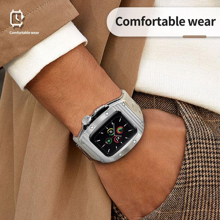 Ốp kim loại RedPepper Armor tích hợp dây đồng hồ silicone, dành cho Apple Watch 44mm / 45mm