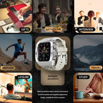 Ốp kim loại RedPepper Armor tích hợp dây đồng hồ silicone, dành cho Apple Watch 44mm / 45mm