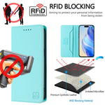 Ốp lưng điện thoại da RFID hút từ tính gập đôi RC01, dành cho iPhone 16 Pro, iPhone 16 Plus, iPhone 16, iPhone 15 Pro Max, iPhone 15 Pro, iPhone 15 Plus