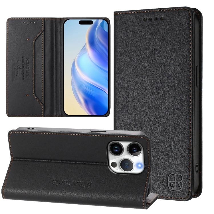 Ốp lưng điện thoại da RFID hút từ tính gập đôi RC01, dành cho iPhone 16 Pro, iPhone 16 Plus, iPhone 16, iPhone 15 Pro Max, iPhone 15 Pro, iPhone 15 Plus