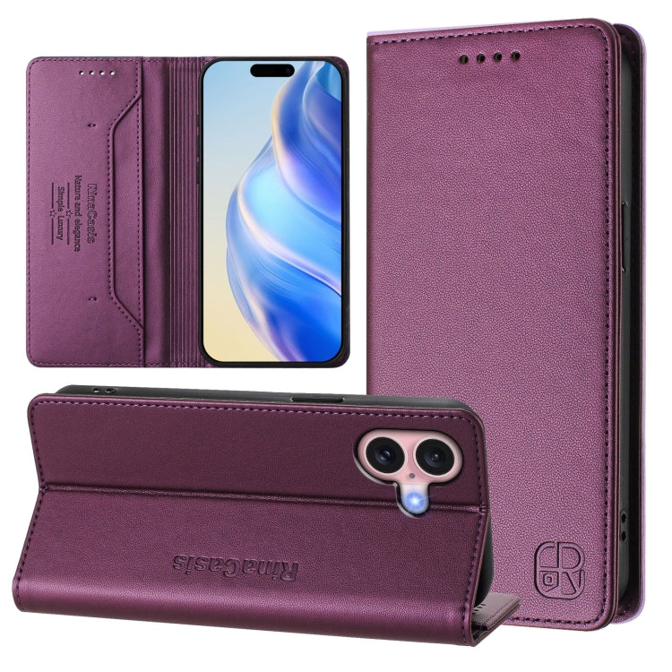 Ốp lưng điện thoại da RFID hút từ tính gập đôi RC01, dành cho iPhone 16 Pro, iPhone 16 Plus, iPhone 16, iPhone 15 Pro Max, iPhone 15 Pro, iPhone 15 Plus