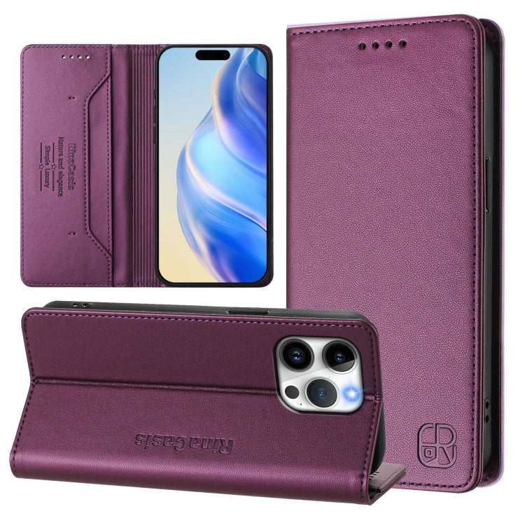 Ốp lưng điện thoại da RFID hút từ tính gập đôi RC01, dành cho iPhone 16 Pro, iPhone 16 Plus, iPhone 16, iPhone 15 Pro Max, iPhone 15 Pro, iPhone 15 Plus