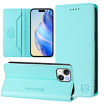 Ốp lưng điện thoại da RFID hút từ tính gập đôi RC01, dành cho iPhone 16 Pro, iPhone 16 Plus, iPhone 16, iPhone 15 Pro Max, iPhone 15 Pro, iPhone 15 Plus