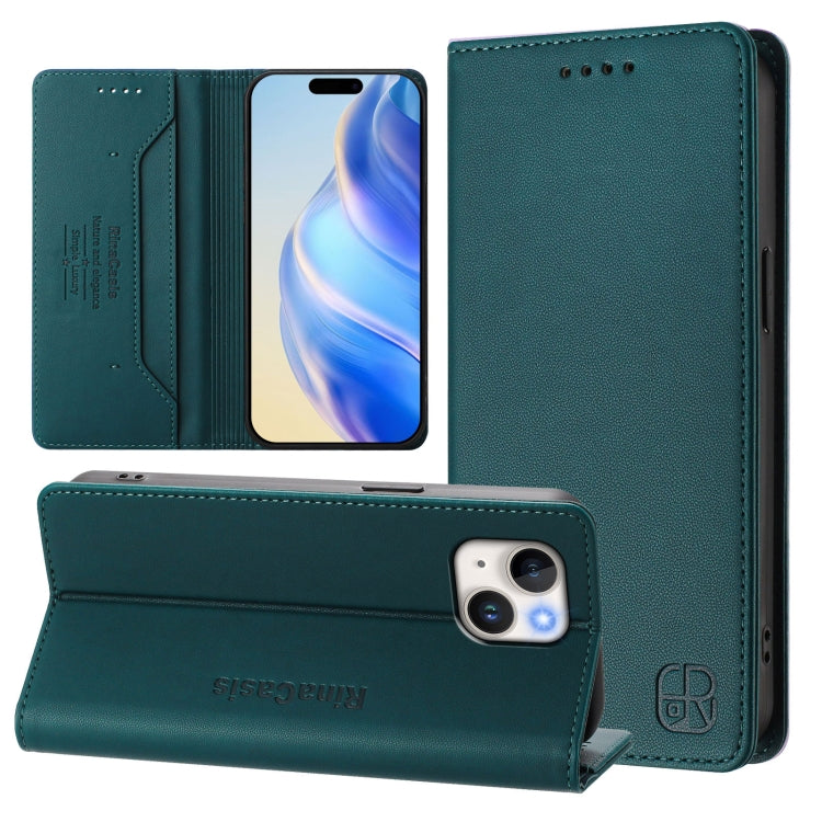 Ốp lưng điện thoại da RFID hút từ tính gập đôi RC01, dành cho iPhone 16 Pro, iPhone 16 Plus, iPhone 16, iPhone 15 Pro Max, iPhone 15 Pro, iPhone 15 Plus