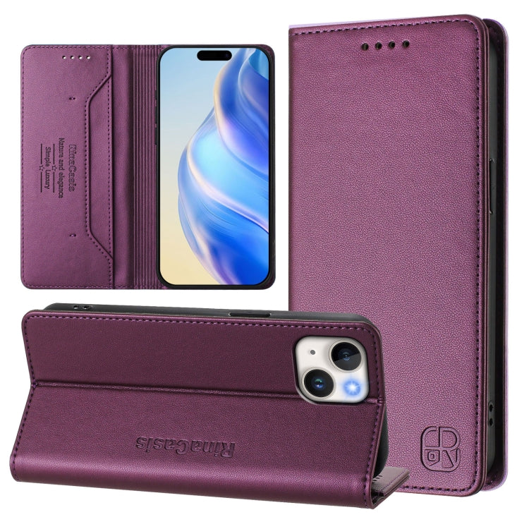 Ốp lưng điện thoại da RFID hút từ tính gập đôi RC01, dành cho iPhone 16 Pro, iPhone 16 Plus, iPhone 16, iPhone 15 Pro Max, iPhone 15 Pro, iPhone 15 Plus