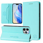 RC01 Dual-Folded Magnetic Suction RFID Leather Phone Case, For iPhone 13 Pro Max, For iPhone 13 Pro, For iPhone 13 mini, For iPhone 12 / 12 Pro, For iPhone 12 Pro Max, For iPhone 12 mini