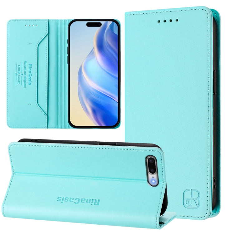 Ốp điện thoại da RFID hút nam châm gập đôi RC01, dành cho iPhone 7 Plus / 8 Plus