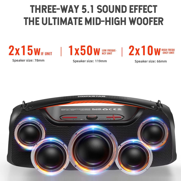 Loa Bluetooth di động ngoài trời HOPESTAR A60 100W chống nước IPX6 có micro