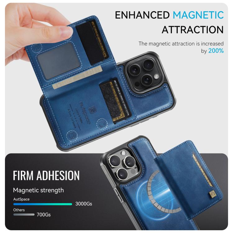 Bao da điện thoại túi thẻ gập có nam châm RFID AutSpace A13 MagSafe, dành cho iPhone 12 Pro Max, dành cho iPhone 12 Pro