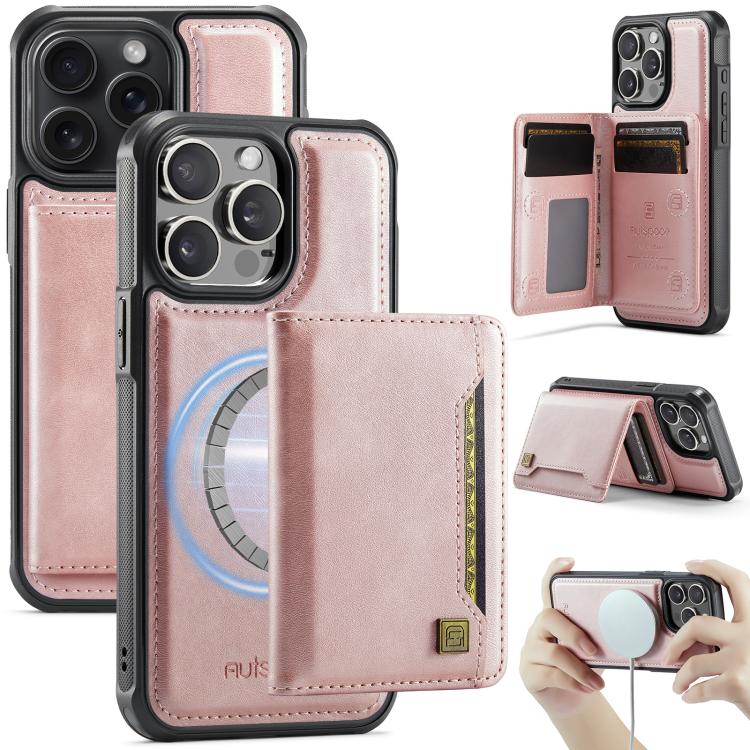 Bao da điện thoại túi thẻ gập có nam châm RFID AutSpace A13 MagSafe, dành cho iPhone 12 Pro Max, dành cho iPhone 12 Pro