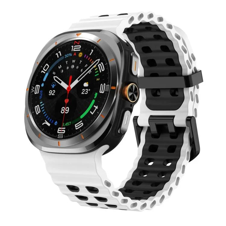 Dây đồng hồ silicone hai hàng lỗ hai màu Ocean, Dành cho Samsung Galaxy Watch Ultra 47mm / Ultra 2025