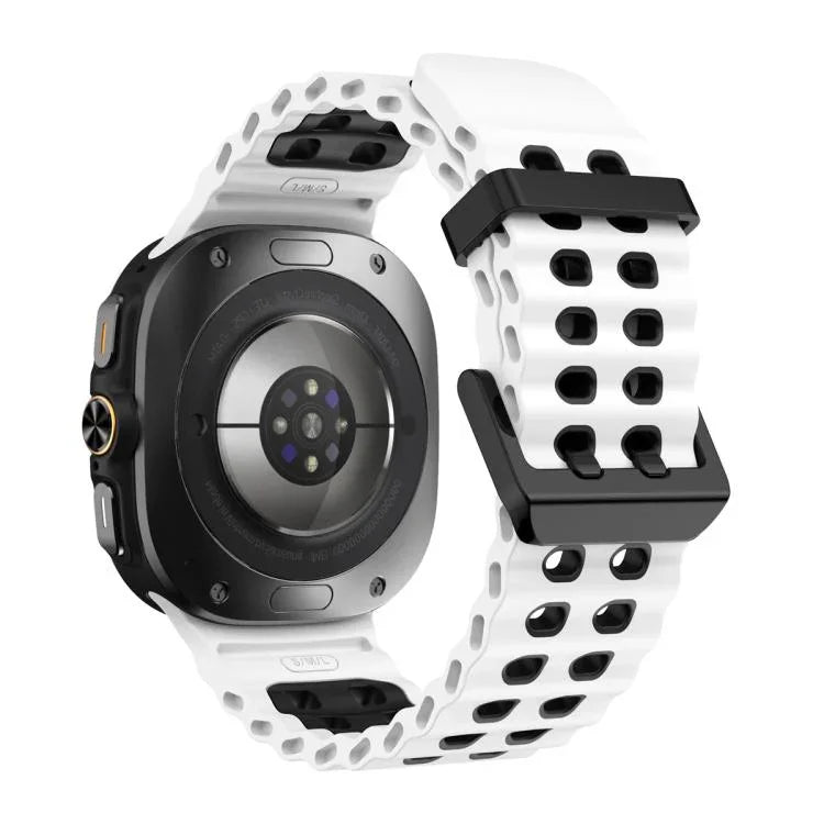 Dây đồng hồ silicone hai hàng lỗ hai màu Ocean, Dành cho Samsung Galaxy Watch Ultra 47mm / Ultra 2025