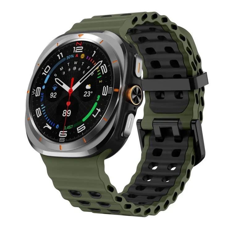 Dây đồng hồ silicone hai hàng lỗ hai màu Ocean, Dành cho Samsung Galaxy Watch Ultra 47mm / Ultra 2025
