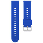 Solid Color Steel Buckle Silicone Watch Band, 22mm