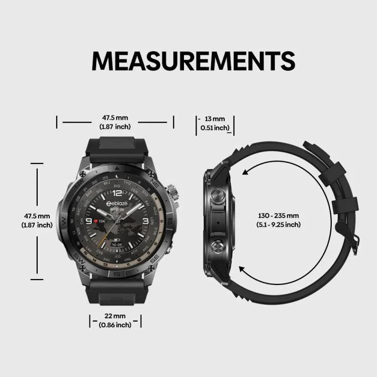 Đồng hồ thông minh sức khỏe và thể dục GPS Zeblaze Stratos 2 Plus màn hình 1.43 inch 3 ATM, Stratos 2 Plus