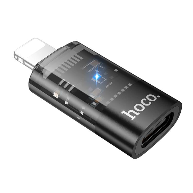 hoco UA36A Adapter trong suốt OTG 8 Pin đực sang USB-C / Type-C cái, 8 Pin đực sang USB-C / Type-C cái
