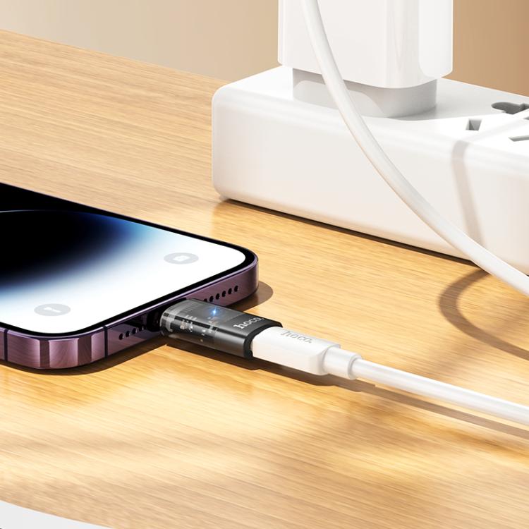 hoco UA36A Adapter trong suốt OTG 8 Pin đực sang USB-C / Type-C cái, 8 Pin đực sang USB-C / Type-C cái