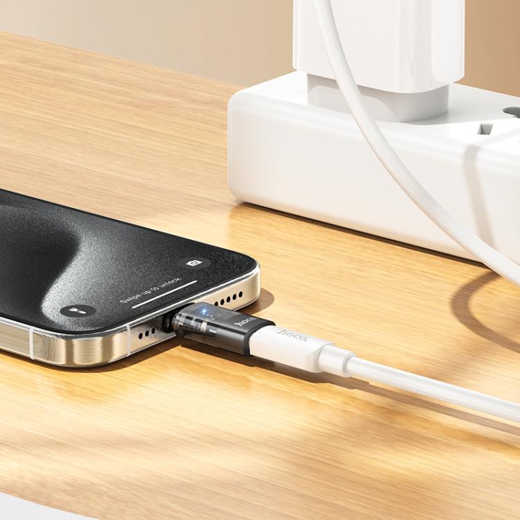 hoco UA36D Adapter trong suốt OTG USB-C / Type-C đực sang 8 Pin cái, USB-C / Type-C đực sang 8 Pin cái