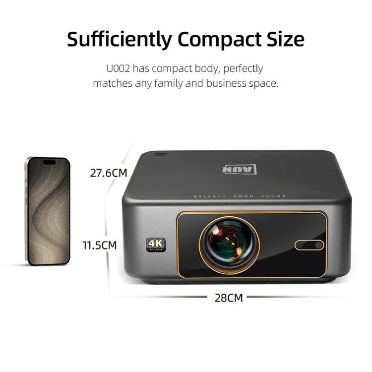 Máy chiếu thông minh AUN U002 1920x1080P 970ANSI Android 12 cho rạp hát tại nhà, phích cắm US, phích cắm UK, phích cắm AU, phích cắm EU