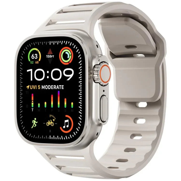 Dây đồng hồ silicone đa lỗ hai màu một đinh, dành cho Apple Watch 46mm / 49mm / 45mm / 44mm