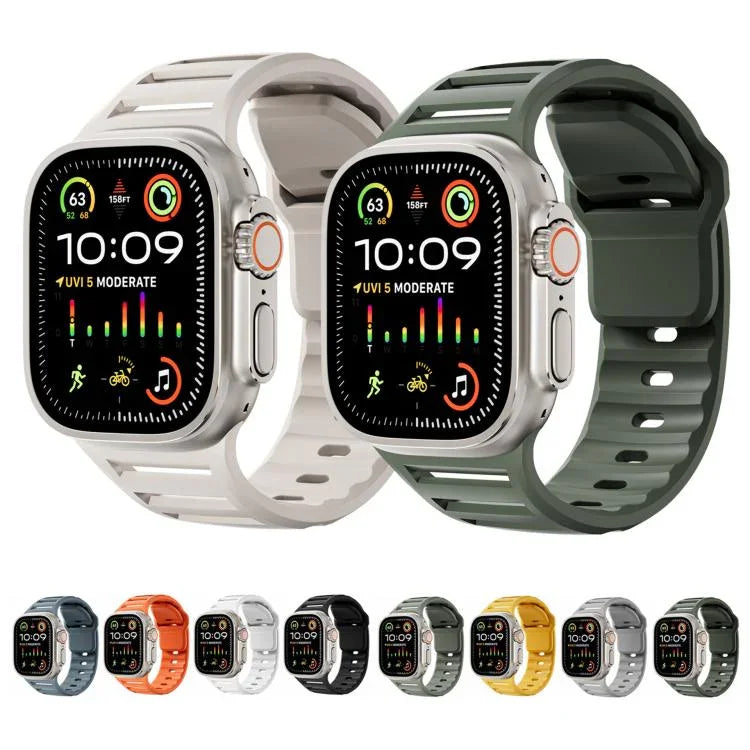 Dây đồng hồ silicone đa lỗ hai màu một đinh, dành cho Apple Watch 46mm / 49mm / 45mm / 44mm