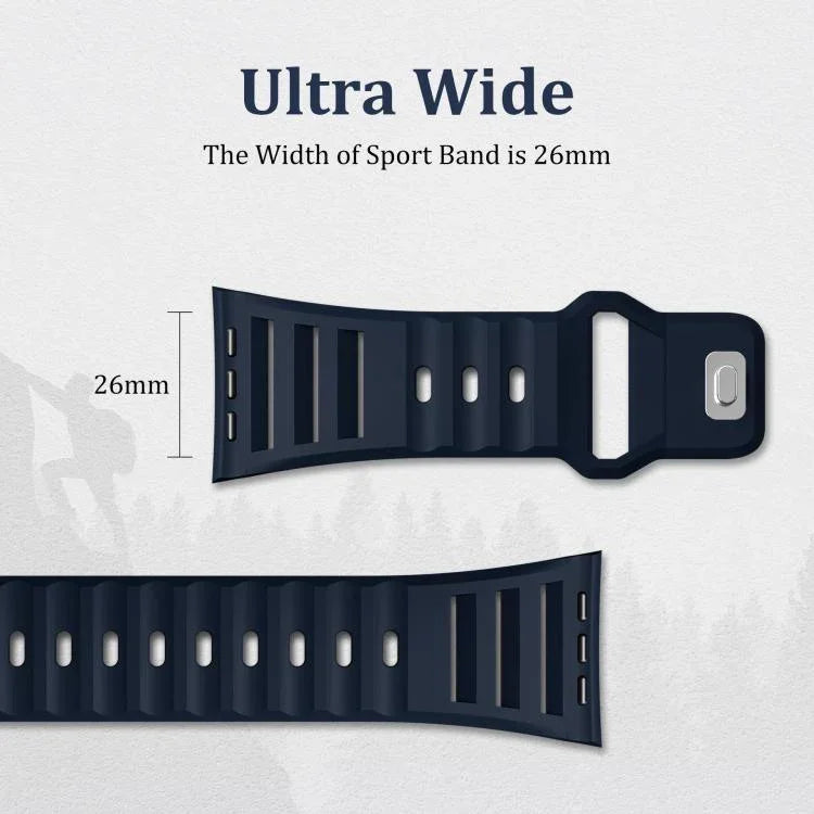 Dây đồng hồ silicone đa lỗ hai màu một đinh, dành cho Apple Watch 46mm / 49mm / 45mm / 44mm