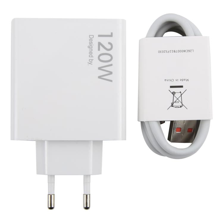 Sạc nhanh USB 120W kèm cáp USB dài 1m sang Type-C, 120W