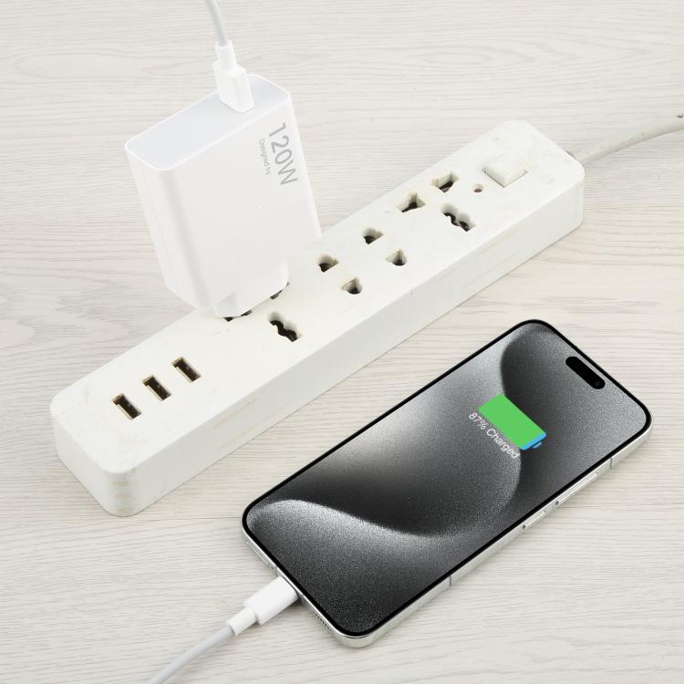 Sạc nhanh USB 120W kèm cáp USB dài 1m sang Type-C, 120W