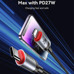 Yesido CA184 cáp dữ liệu sạc 3A PD27W USB-C / Type-C sang 8 Pin, chiều dài: 2m, CA184