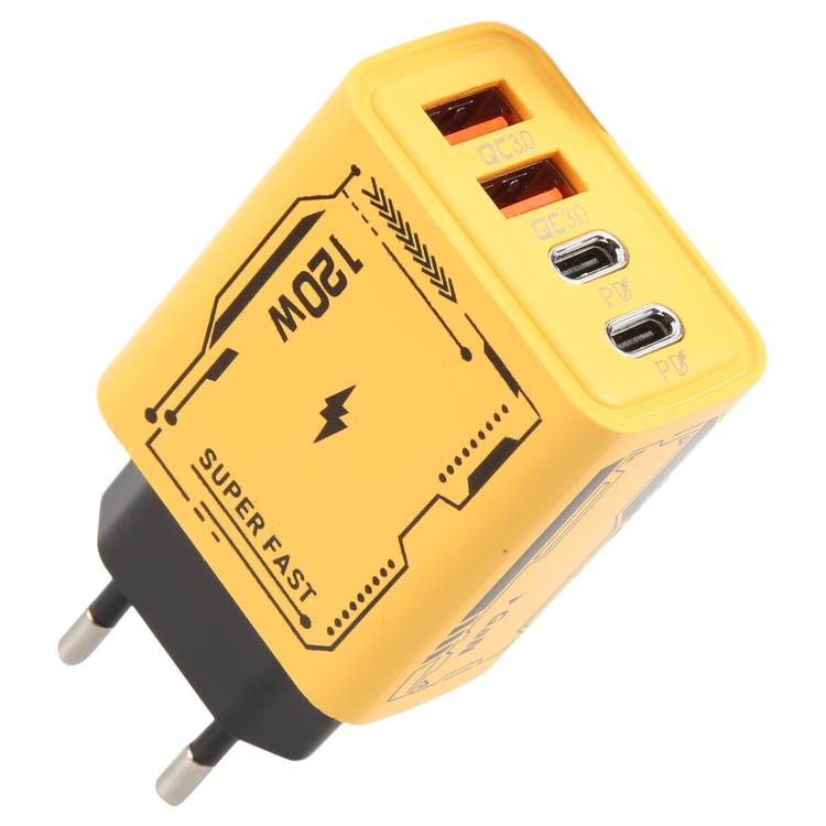 Bộ sạc AR-PD14 GaN 120W 4 cổng 2 PD 2 QC 3.0 USB và USB-C / Type-C sạc nhanh, phích cắm EU, phích cắm US
