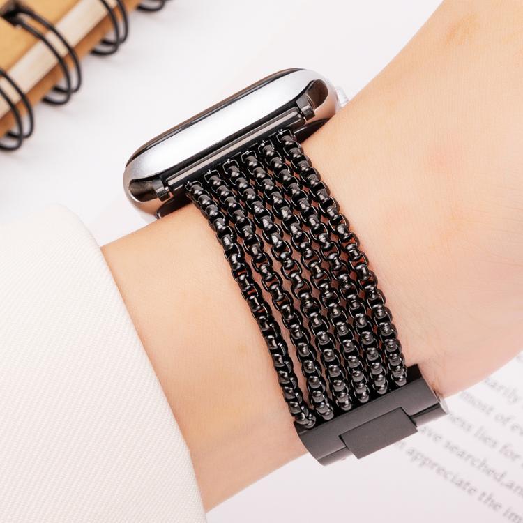 Dây đồng hồ thép không gỉ 6 mắt xích, dành cho Apple Watch 46mm / 49mm / 45mm / 44mm, dành cho Apple Watch 42mm / 41mm / 40mm / 38mm