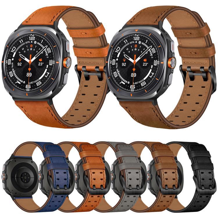 Dây đồng hồ da thật khóa đôi, Dành cho Samsung Galaxy Watch Ultra / Ultra 2025, Dành cho Samsung Galaxy Watch8 / Watch8 Classic