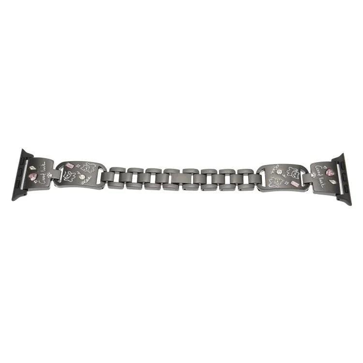 Dây đồng hồ thép không gỉ họa tiết kim cương mèo màu, dành cho Apple Watch 46mm / 49mm / 45mm / 44mm, dành cho Apple Watch 42mm / 41mm / 40mm / 38mm