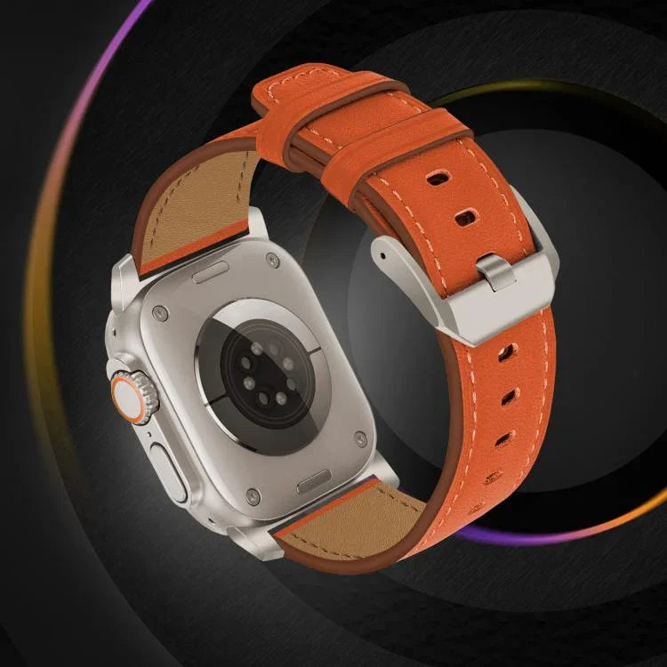 Dây đồng hồ da thật Nappa khóa titan, dành cho Apple Watch 46mm / 49mm / 45mm / 44mm