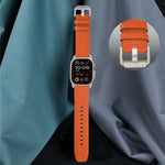 Dây đồng hồ da thật Nappa khóa titan, dành cho Apple Watch 46mm / 49mm / 45mm / 44mm
