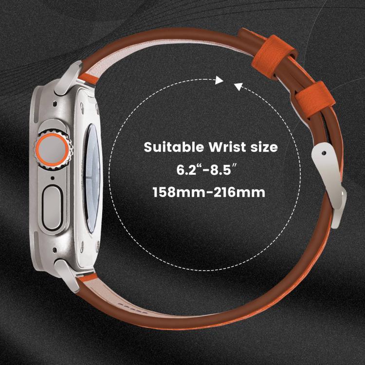 Dây đồng hồ da thật Nappa khóa titan, dành cho Apple Watch 46mm / 49mm / 45mm / 44mm