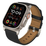 Dây đồng hồ da thật Nappa khóa titan, dành cho Apple Watch 46mm / 49mm / 45mm / 44mm
