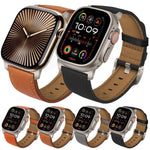 Dây đồng hồ da thật Nappa khóa titan, dành cho Apple Watch 46mm / 49mm / 45mm / 44mm