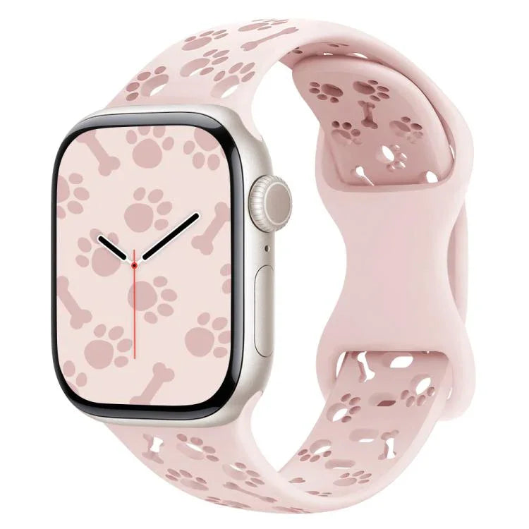 Dây đồng hồ silicone khóa bướm hình xương chân chó, dành cho Apple Watch 46mm / 49mm / 45mm / 44mm, dành cho Apple Watch 42mm / 41mm / 40mm / 38mm