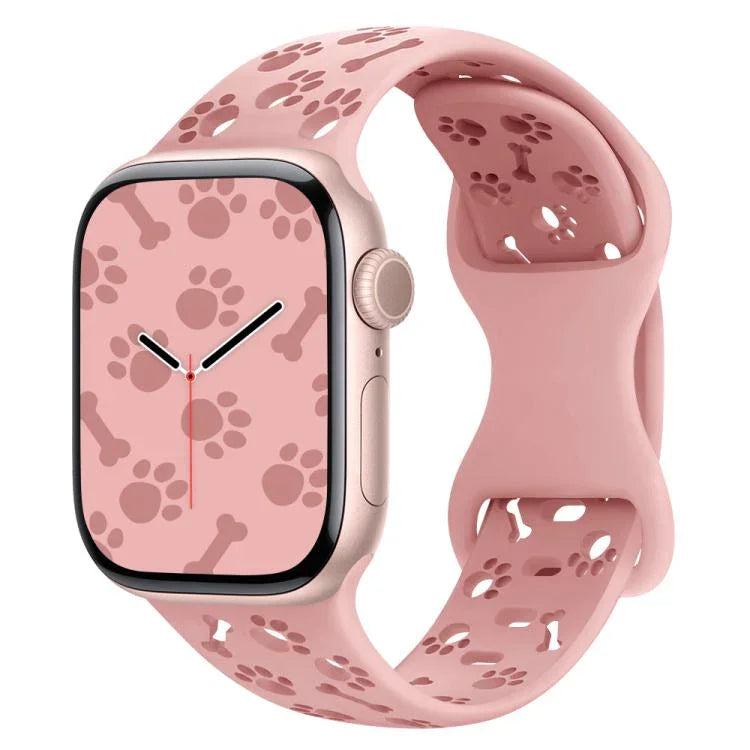 Dây đồng hồ silicone khóa bướm hình xương chân chó, dành cho Apple Watch 46mm / 49mm / 45mm / 44mm, dành cho Apple Watch 42mm / 41mm / 40mm / 38mm